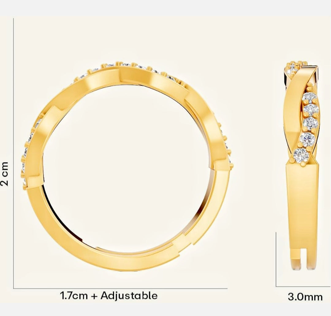 Everlast- 925 Pure Sterling Silver Adjustable Ring for Women & Girls