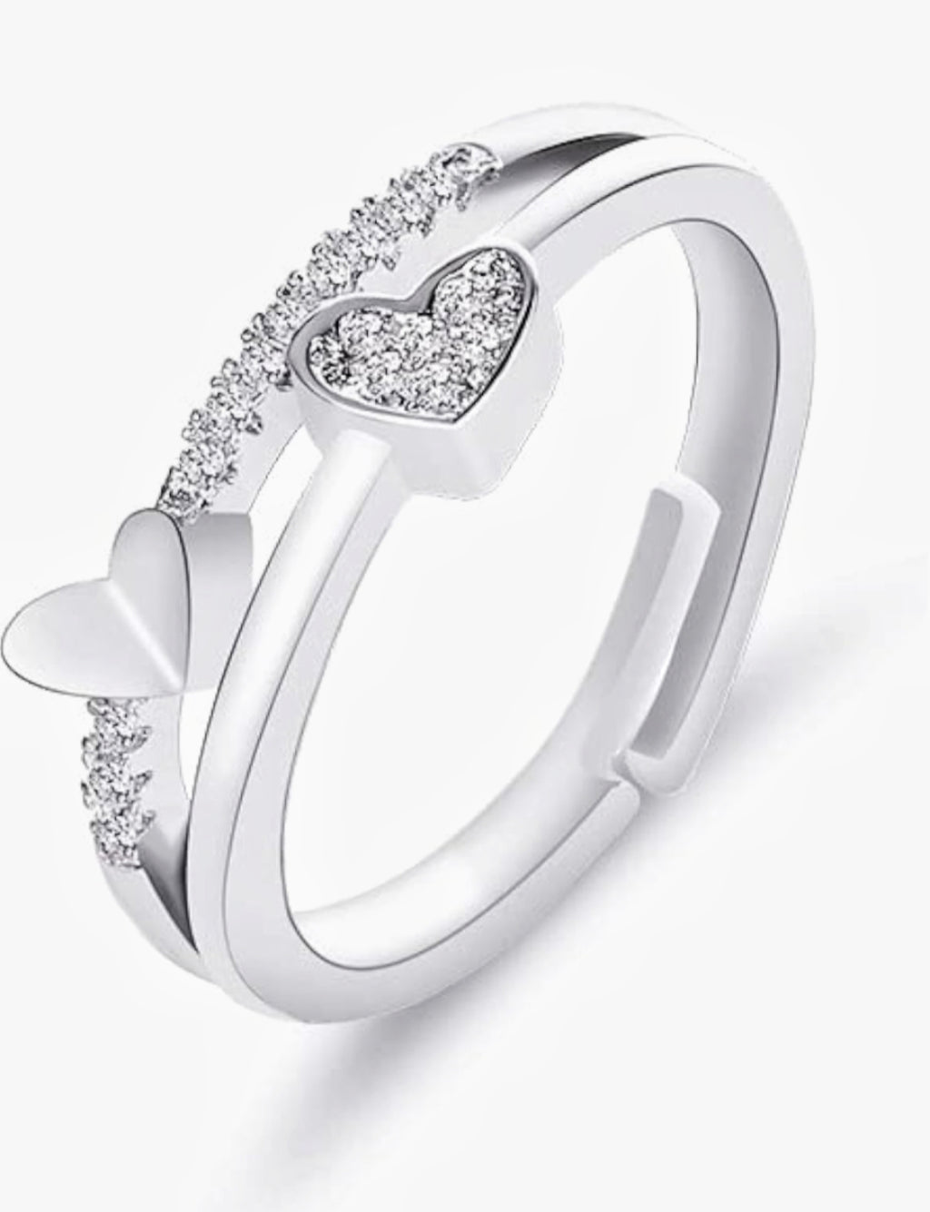 Everlast Delicate Hug Adjustable Silver Rings – Set of 4