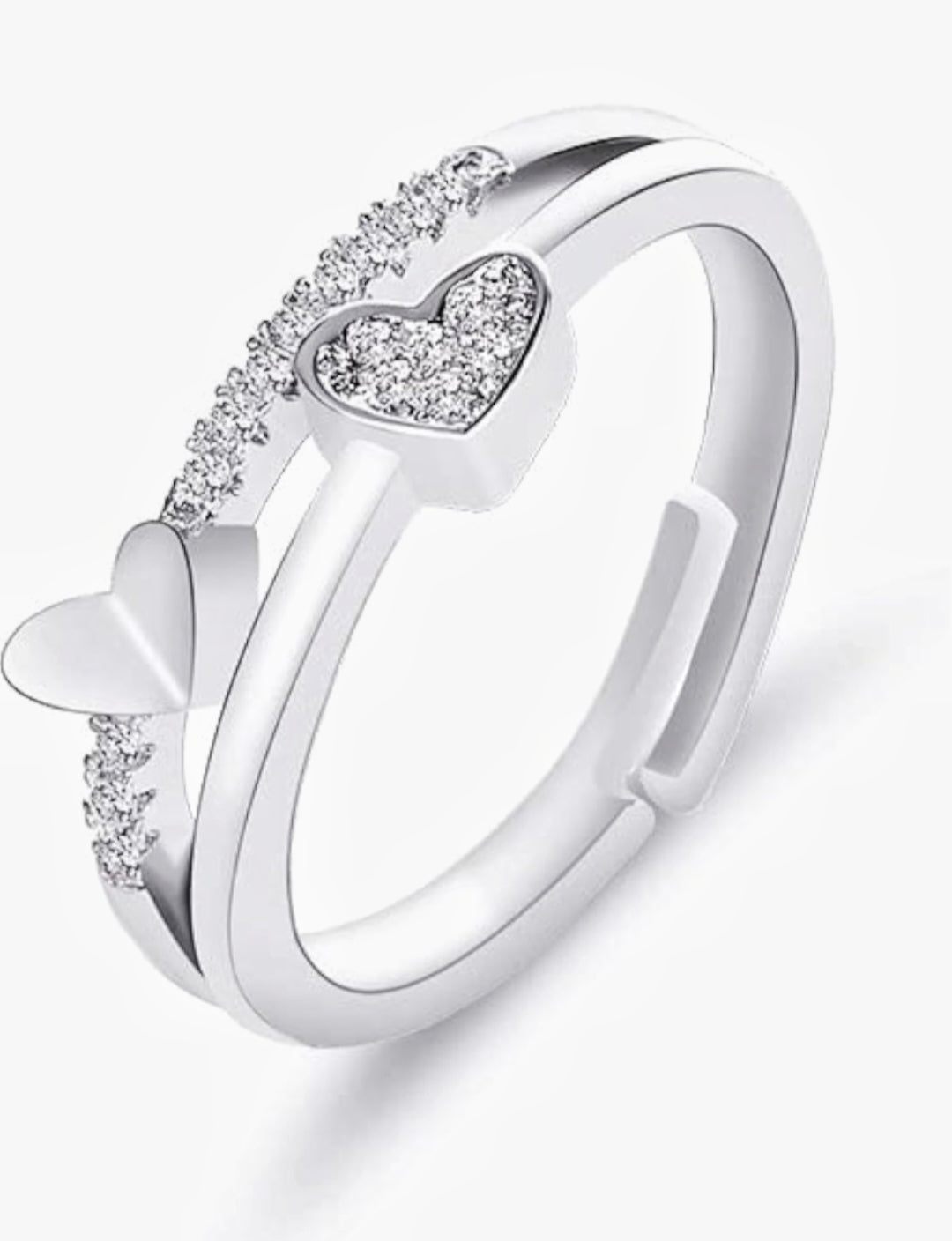 Everlast Delicate Hug Adjustable Silver Rings – Set of 4