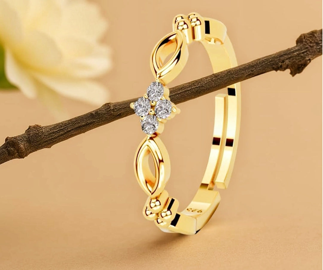 Everlast- 925 Pure Sterling Silver floral Adjustable Ring for Women & Girls