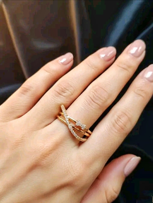 Everlast MA Gold Plated American Diamond Casual Ring