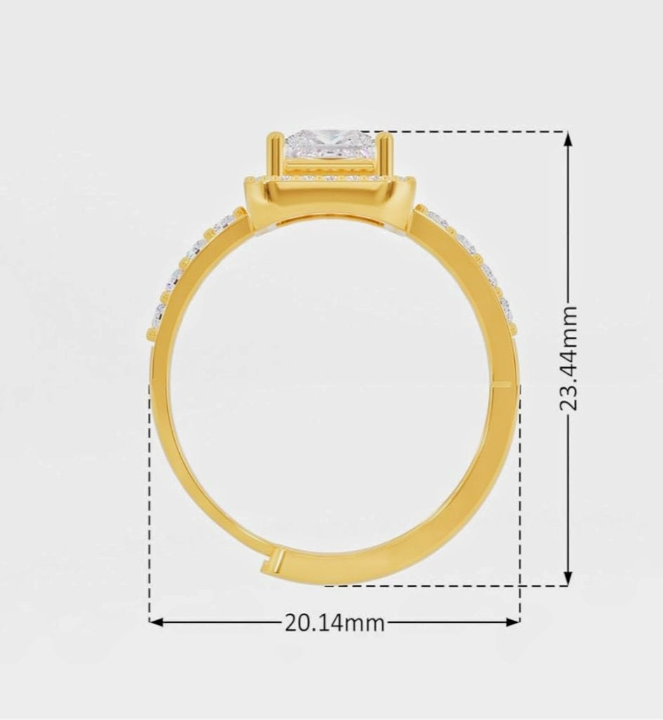 Everlast 925 Sterling Silver 14K Gold / Rose Gold Plated Radiant Square Halo Ring