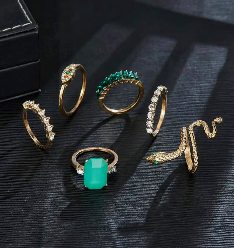 Gen Z Boho Stackable Ring Set (6-Piece)