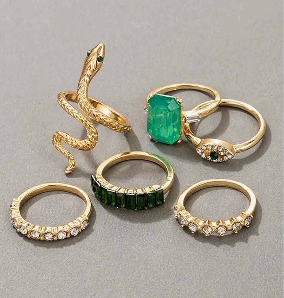 Gen Z Boho Stackable Ring Set (6-Piece)