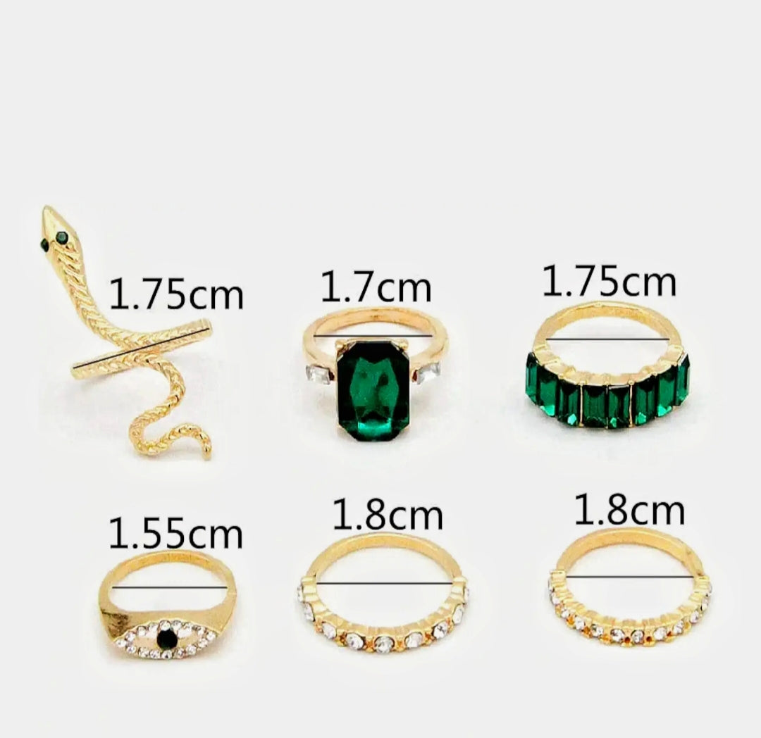 Gen Z Boho Stackable Ring Set (6-Piece)