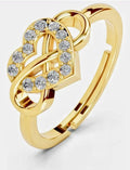 Everlas 925 Sterling Silver infinity heart shape CZ Ring