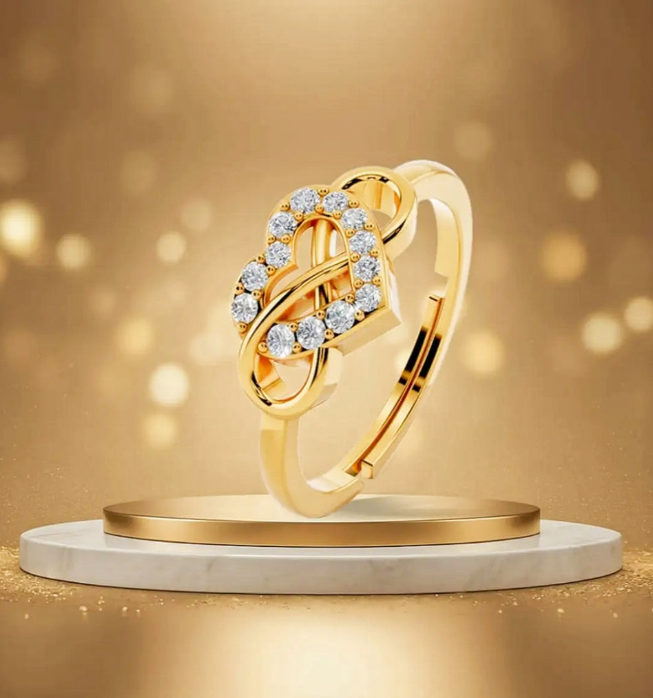 Everlas 925 Sterling Silver infinity heart shape CZ Ring