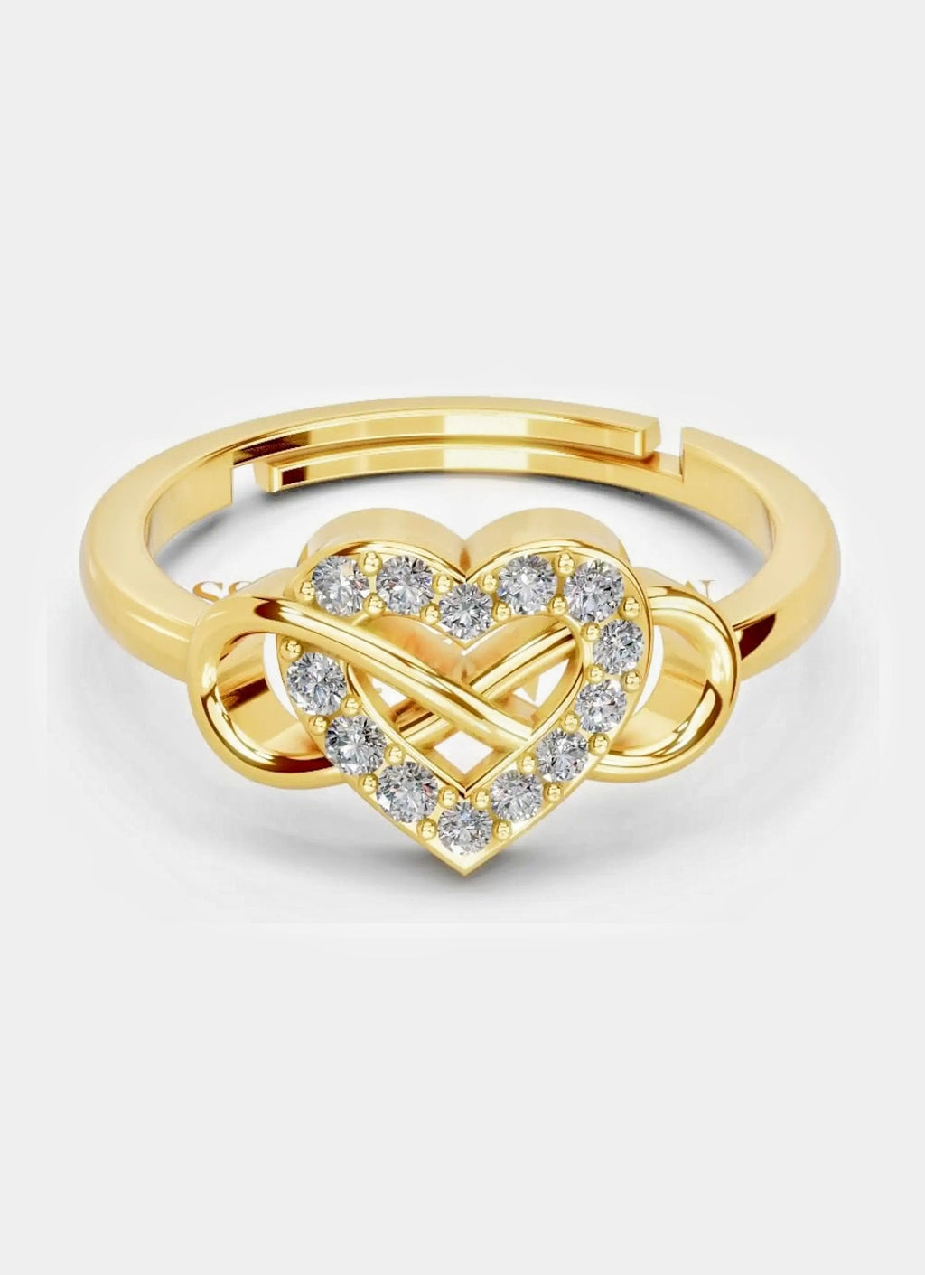 Everlas 925 Sterling Silver infinity heart shape CZ Ring