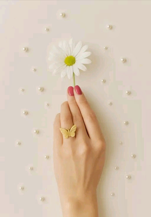 Gen Z 18K Gold Plated Butterfly Adjustable Ring