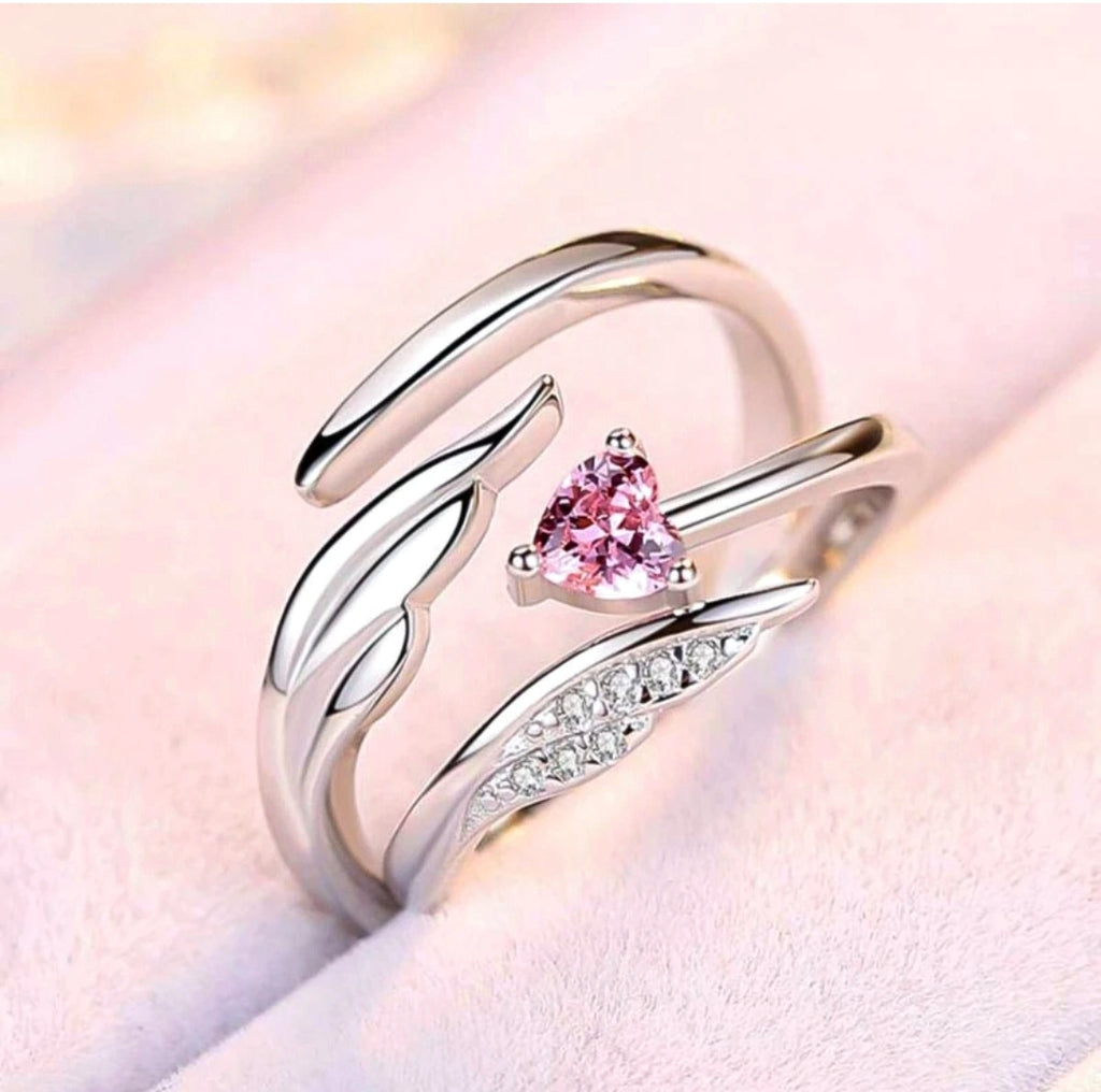 Belora – Floral Sterling Silver Adjustable Couple Ring Set