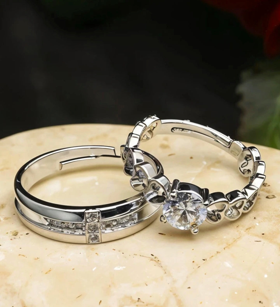 Amora – Adjustable Couple Ring Set