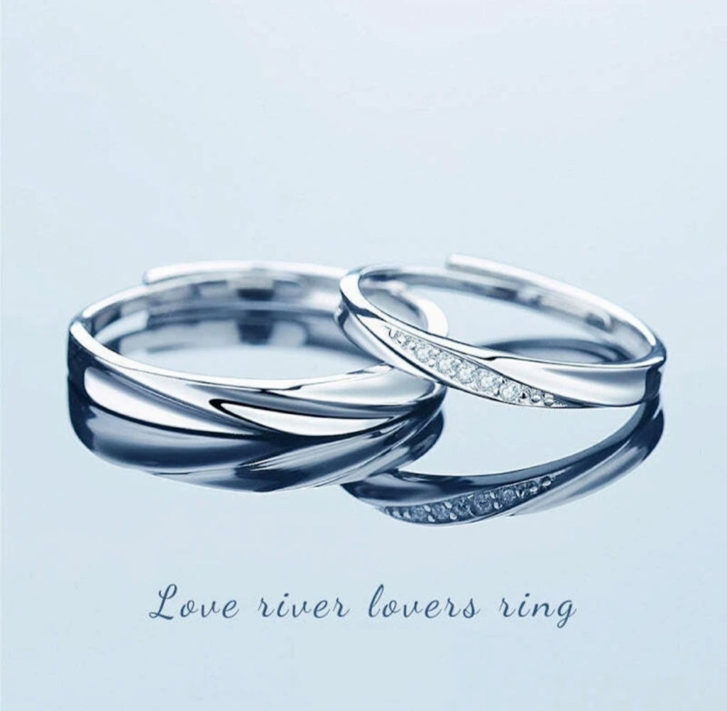 Serique – Platinum Adjustable Couple Ring Set