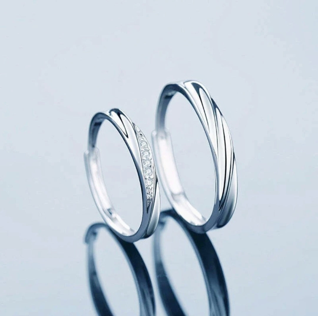 Serique – Platinum Adjustable Couple Ring Set