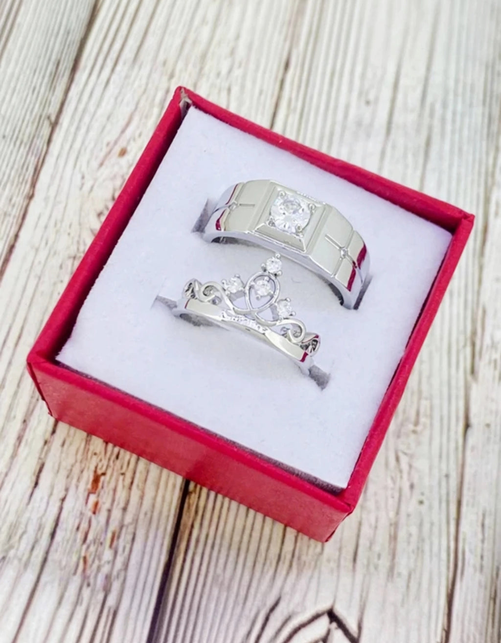 King & Queen Valentine Couple Ring Set