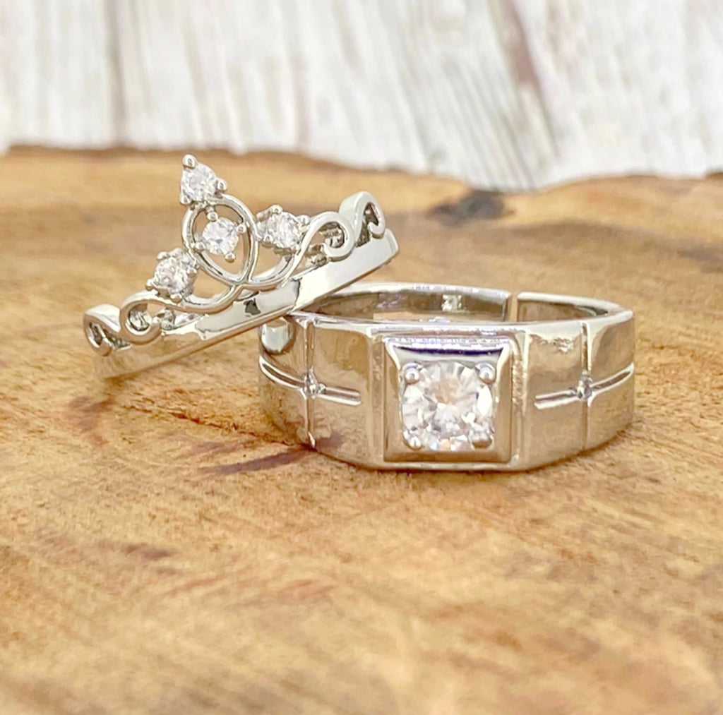 King & Queen Valentine Couple Ring Set