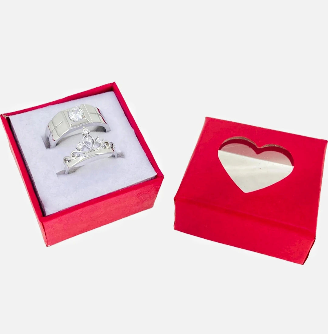 King & Queen Valentine Couple Ring Set