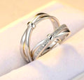 Lumine – Agate Rhodium Adjustable Couple Ring Set
