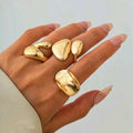 3-Piece Gold Plated Anti-Tarnish Ring Set