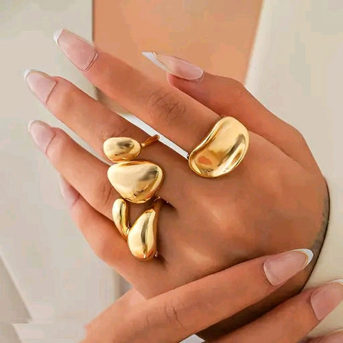 3-Piece Gold Plated Anti-Tarnish Ring Set