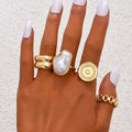 4-Piece Gold Plated Anti-Tarnish Ring Set