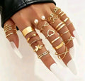 22-Piece Gold Plated Stackable Ring Set