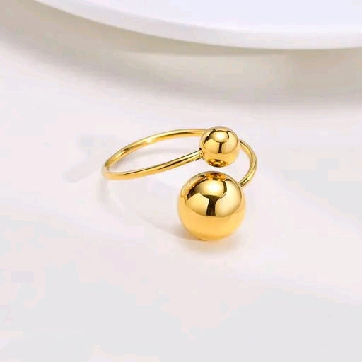 Golden Orbit Ball Ring