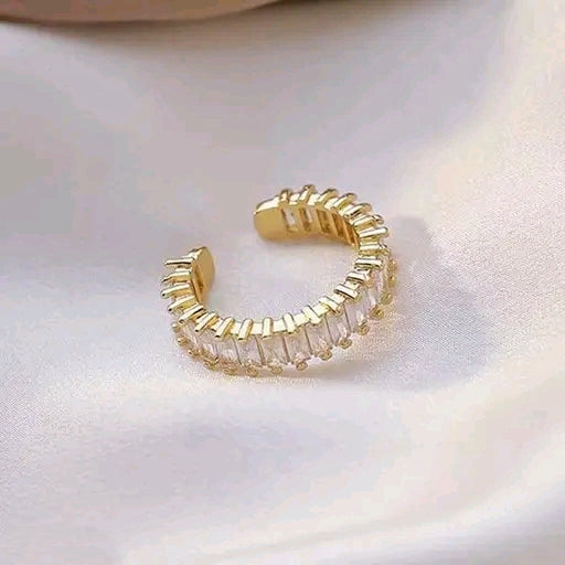 Crystal Bloom Gold Ring