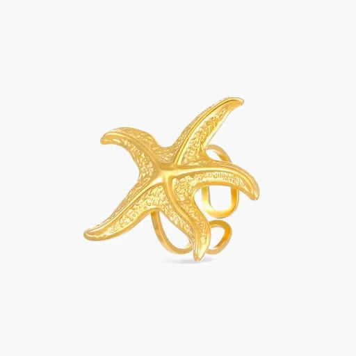 Golden Tidal Starfish Ring