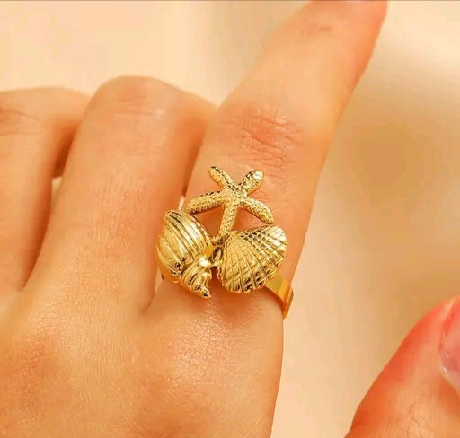 Golden Shore Shell Ring