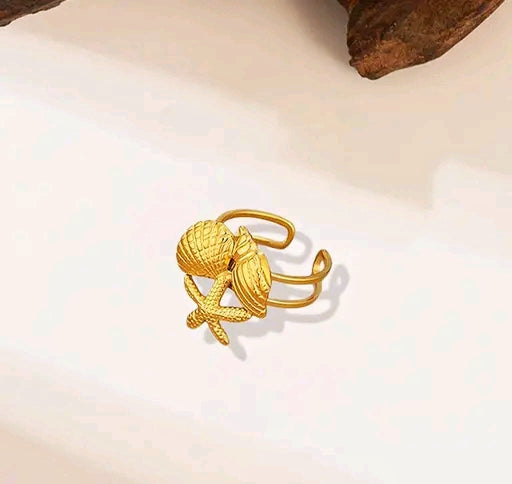 Golden Shore Shell Ring
