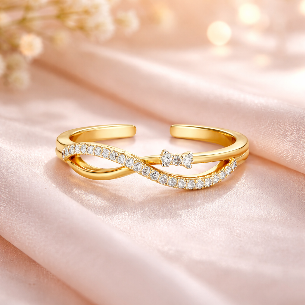 Everlast MA Gold Plated American Diamond Casual Ring