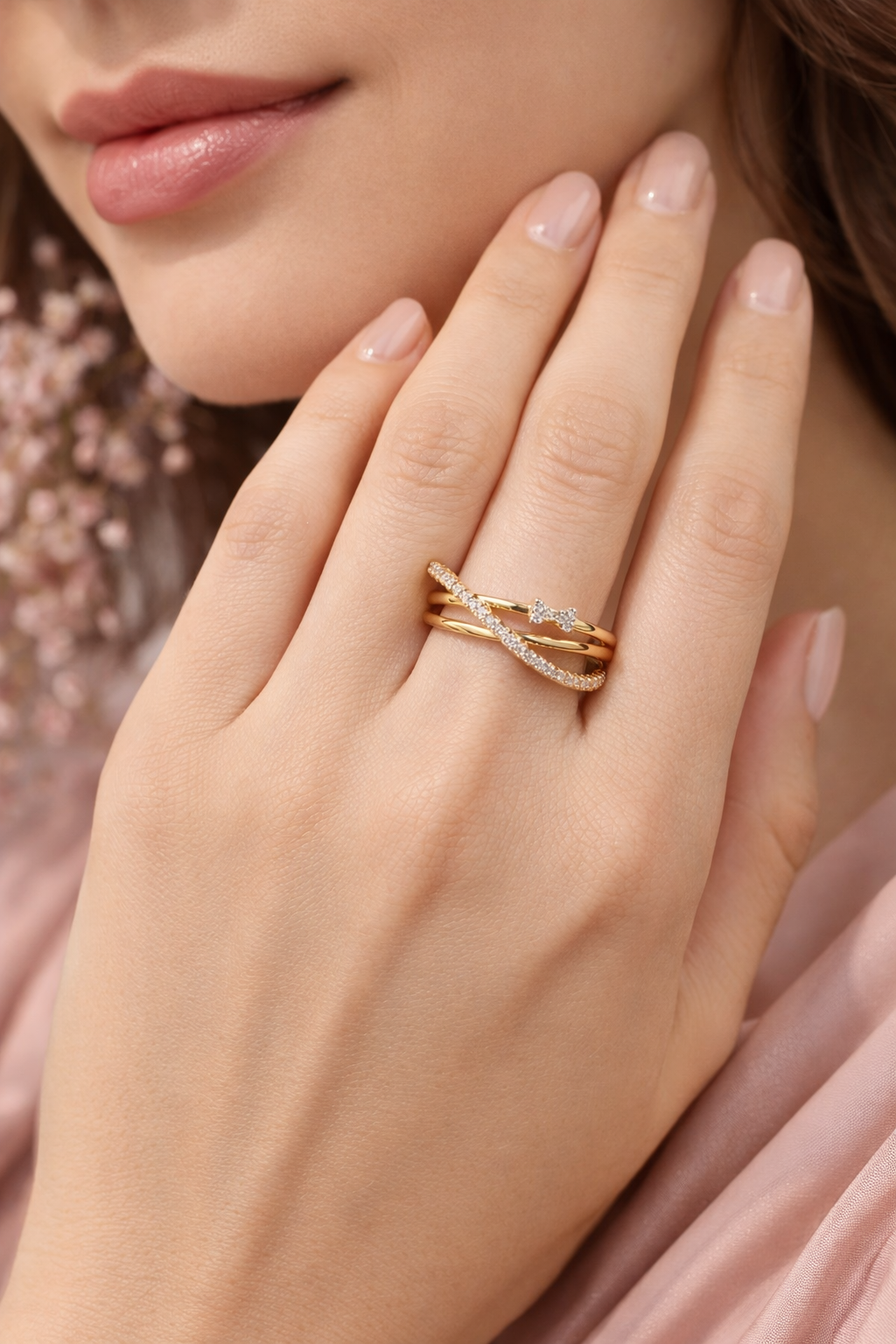 Everlast MA Gold Plated American Diamond Casual Ring