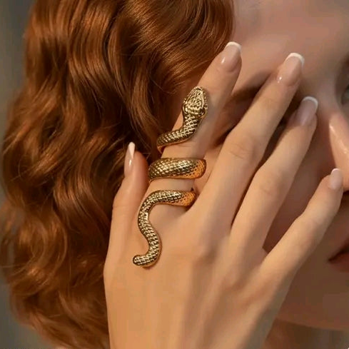 Gen Z Gold Snake Statement Ring