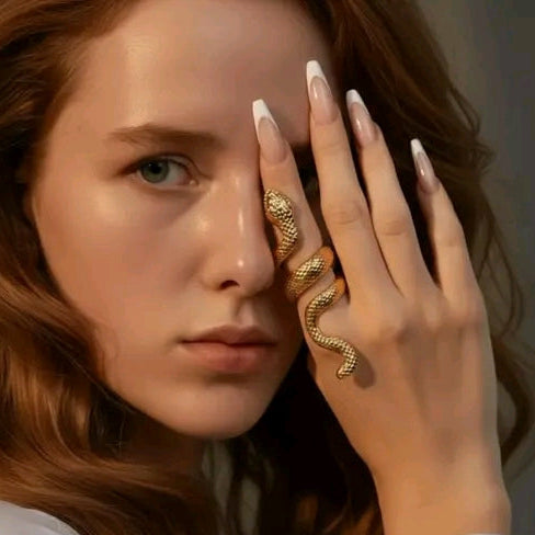 Gen Z Gold Snake Statement Ring
