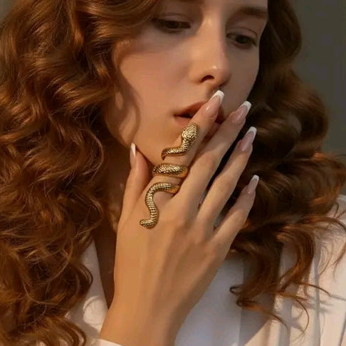Gen Z Gold Snake Statement Ring
