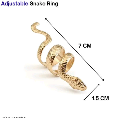 Gen Z Gold Snake Statement Ring