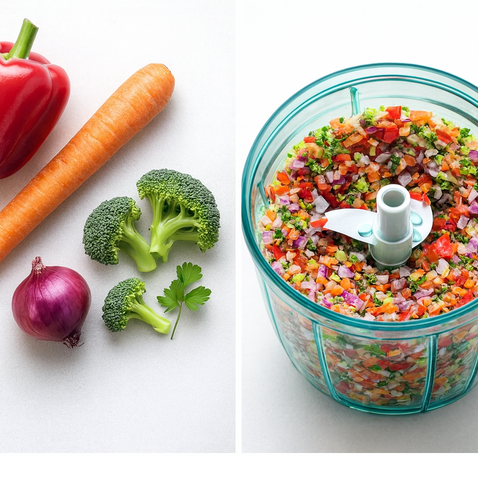 Manual Pull Cord Vegetable Chopper & Slicer – 750ML